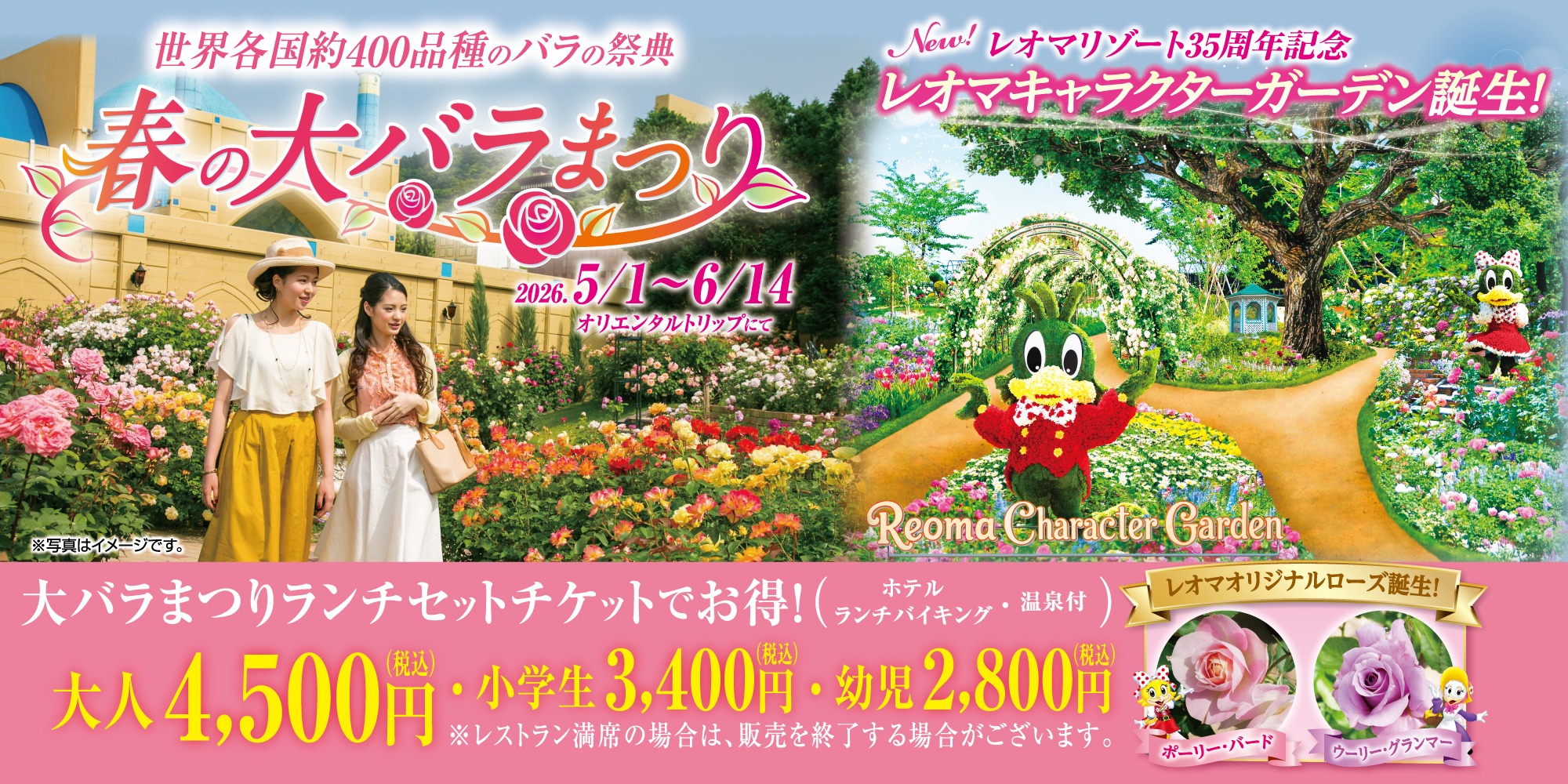 春の大バラまつりランチセットチケット